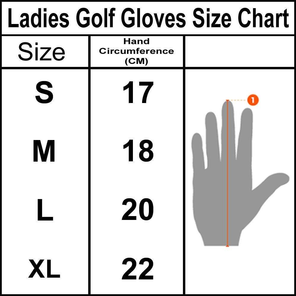 New Women's Golf Gloves Left Hand Cabretta Leather Sky Blue