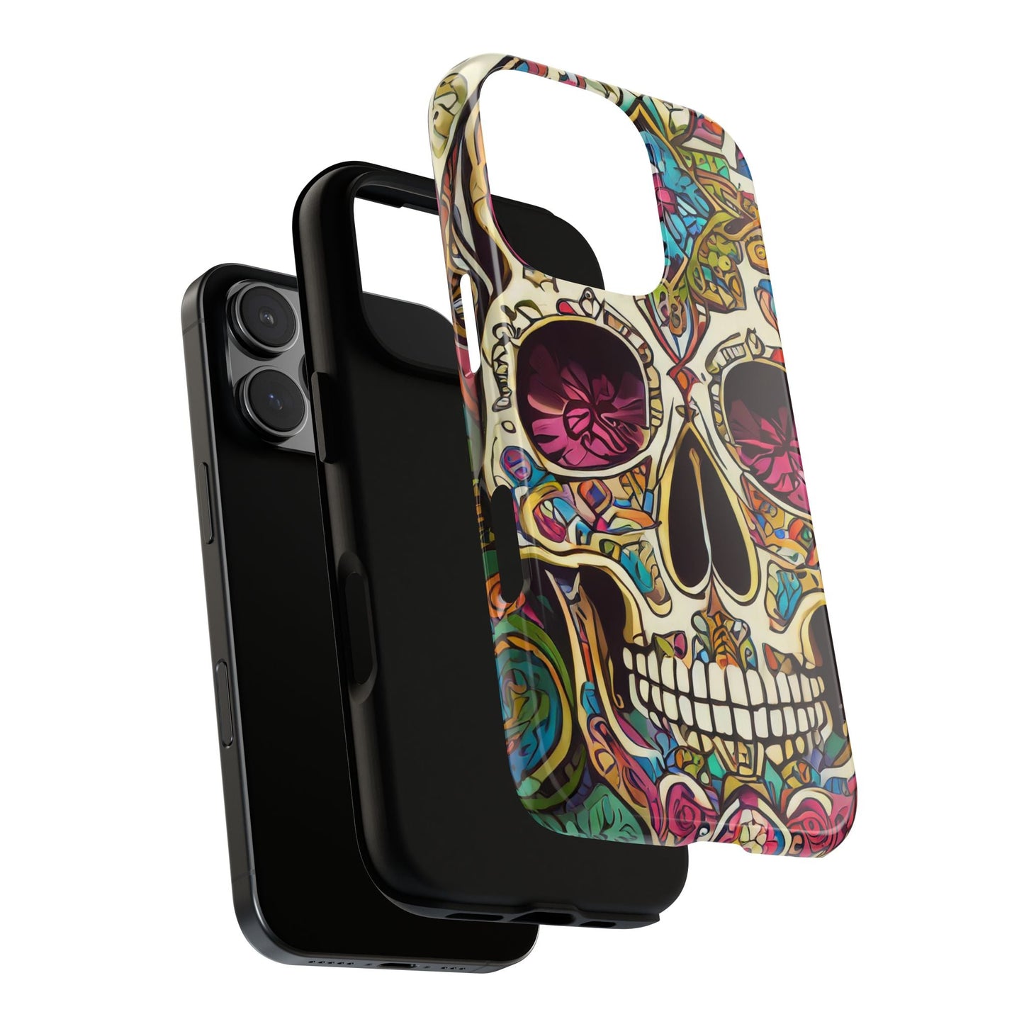 Colorful Sugar Skull Tough Phone Case