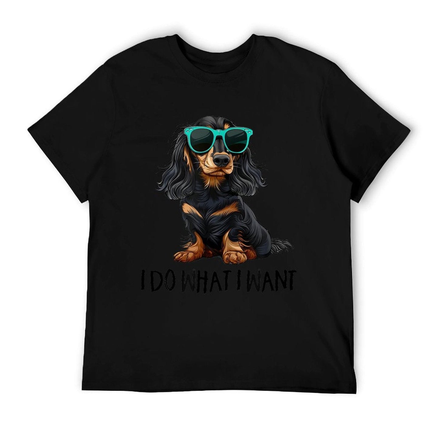 Funny Do What I Want Black Long Haired Dachshund Lover T-Shirt