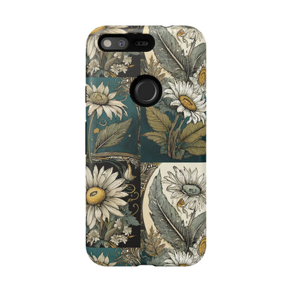 Abstract Teal Daisy Tough Phone Case