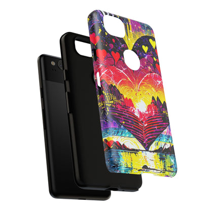 Vibrant Heart Sunset Tough Phone Case