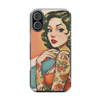 Retro Pin Up Clear Phone Case