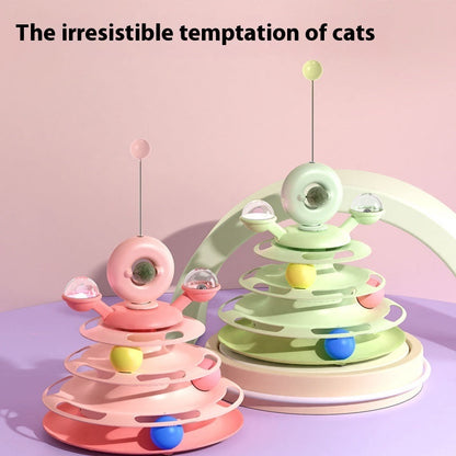 4 Levels Cat Toy Tower Turntable