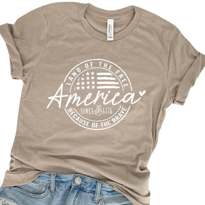 Plus America Land of the Free, Peace Sign tee