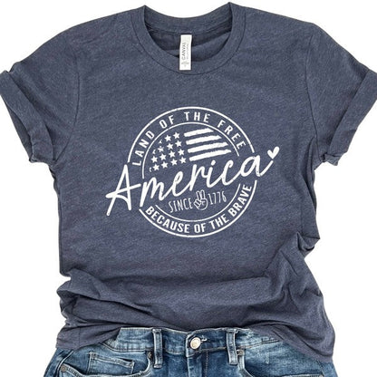 Plus America Land of the Free, Peace Sign tee