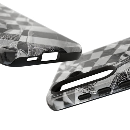 Abstract Checker Print Tough Phone Case