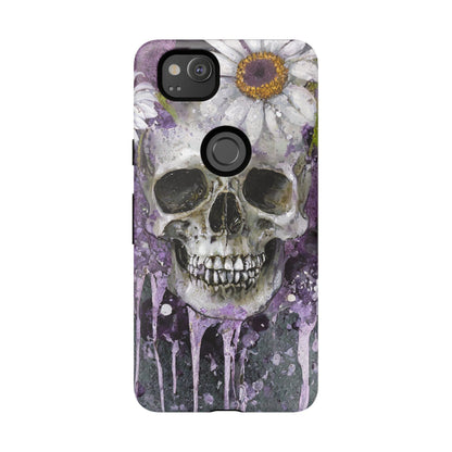 Plum Skull and Daisy Tough Phone Case