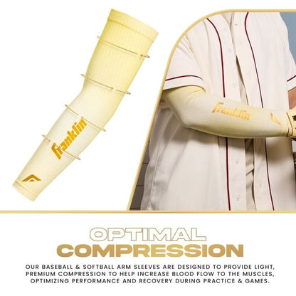 Franklin Premium Compression Arm Sleeves (2-Pack) – Performance Boost Sun Protection for Baseball Softball