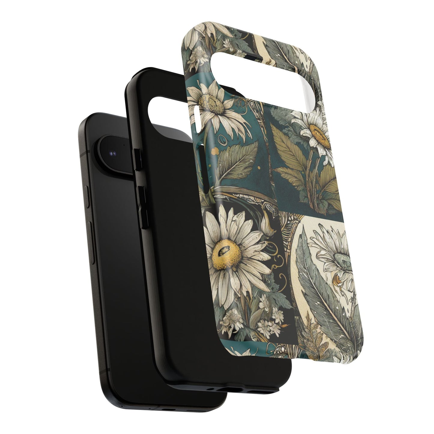 Abstract Teal Daisy Tough Phone Case