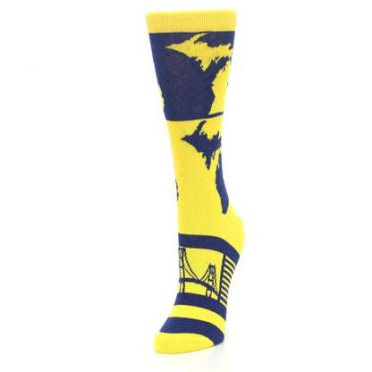 Yellow Blue Michigan Socks - Women's Novelty Socks