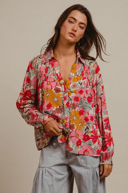 BiBi Woven Floral Printed Shirt Top