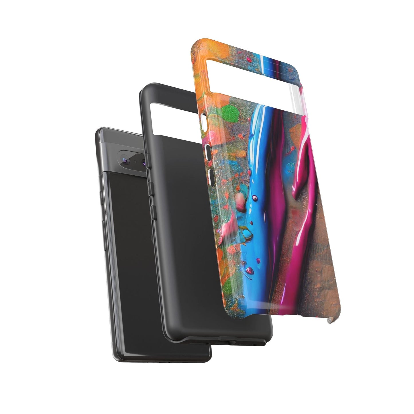 Colorful Artistic Paint Splatter Tough Phone Case