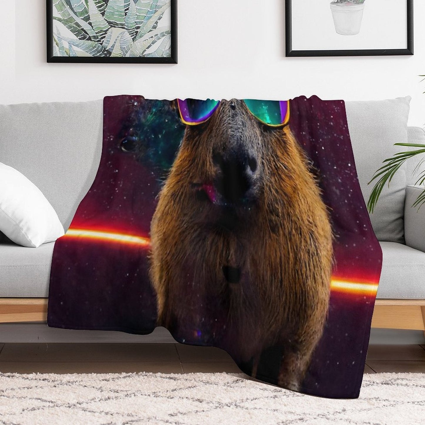 Ok I Pull Up Capybara With Sunglasses Throw Blanket