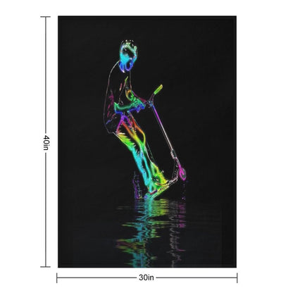 Puddle Jumping - Scooter Boy Throw Blanket