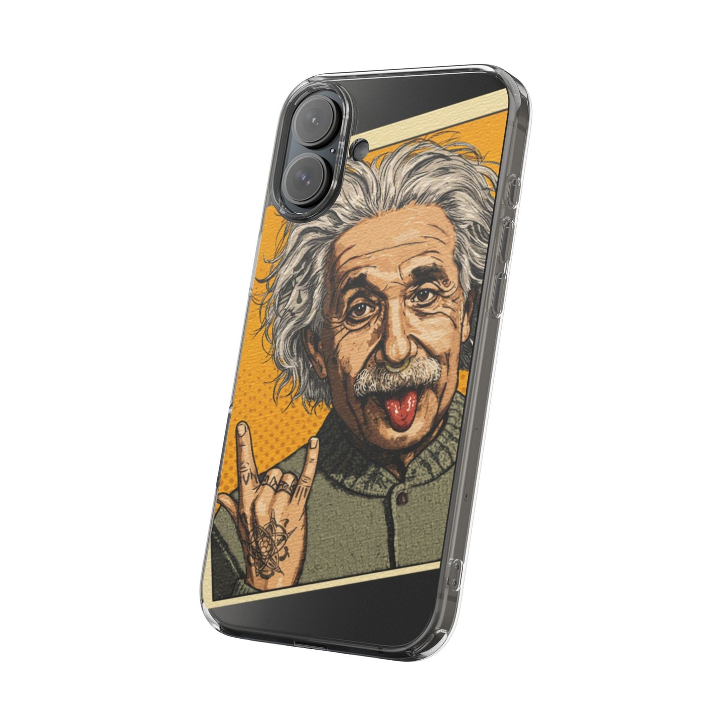 Edgy Einstein Clear Phone Cases