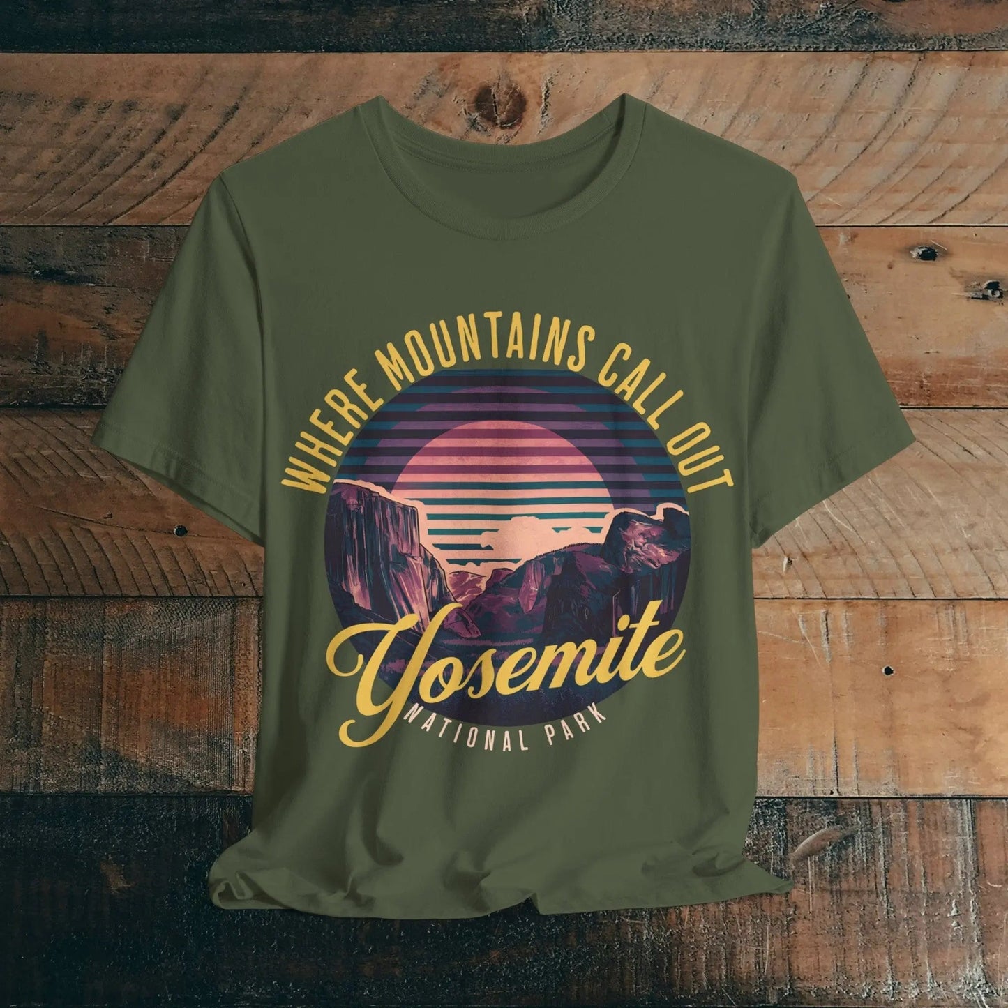 Yosemite National Park Unisex T-Shirt California Retro Mountains Call Out