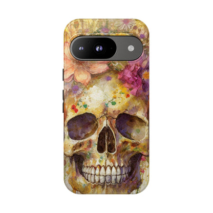 Unique Floral Skull Tough Phone Case