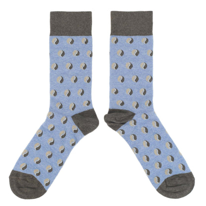 Light Blue Coffee Socks -  Men's Novelty Dress Socks
