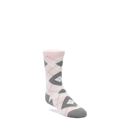 Petal Pink Gray Junior Groomsmen Kid's Dress Socks