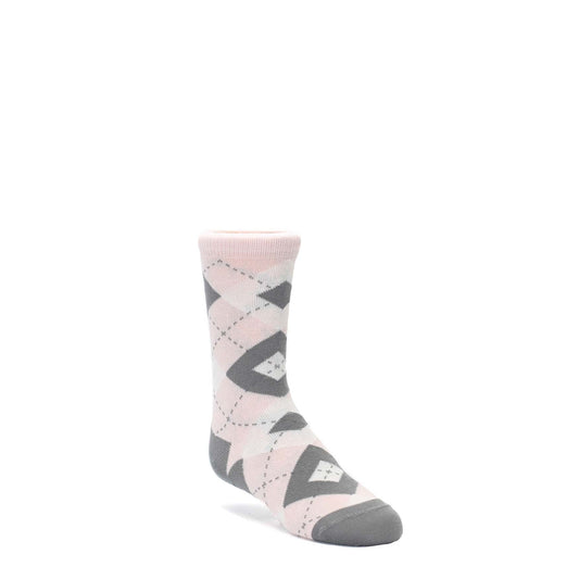 Petal Pink Gray Junior Groomsmen Kid's Dress Socks