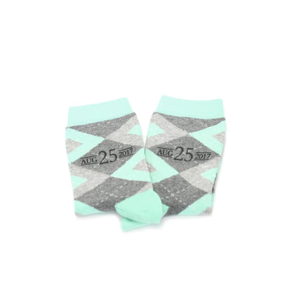 Mint Gray Junior Groomsmen Kid's Dress Socks