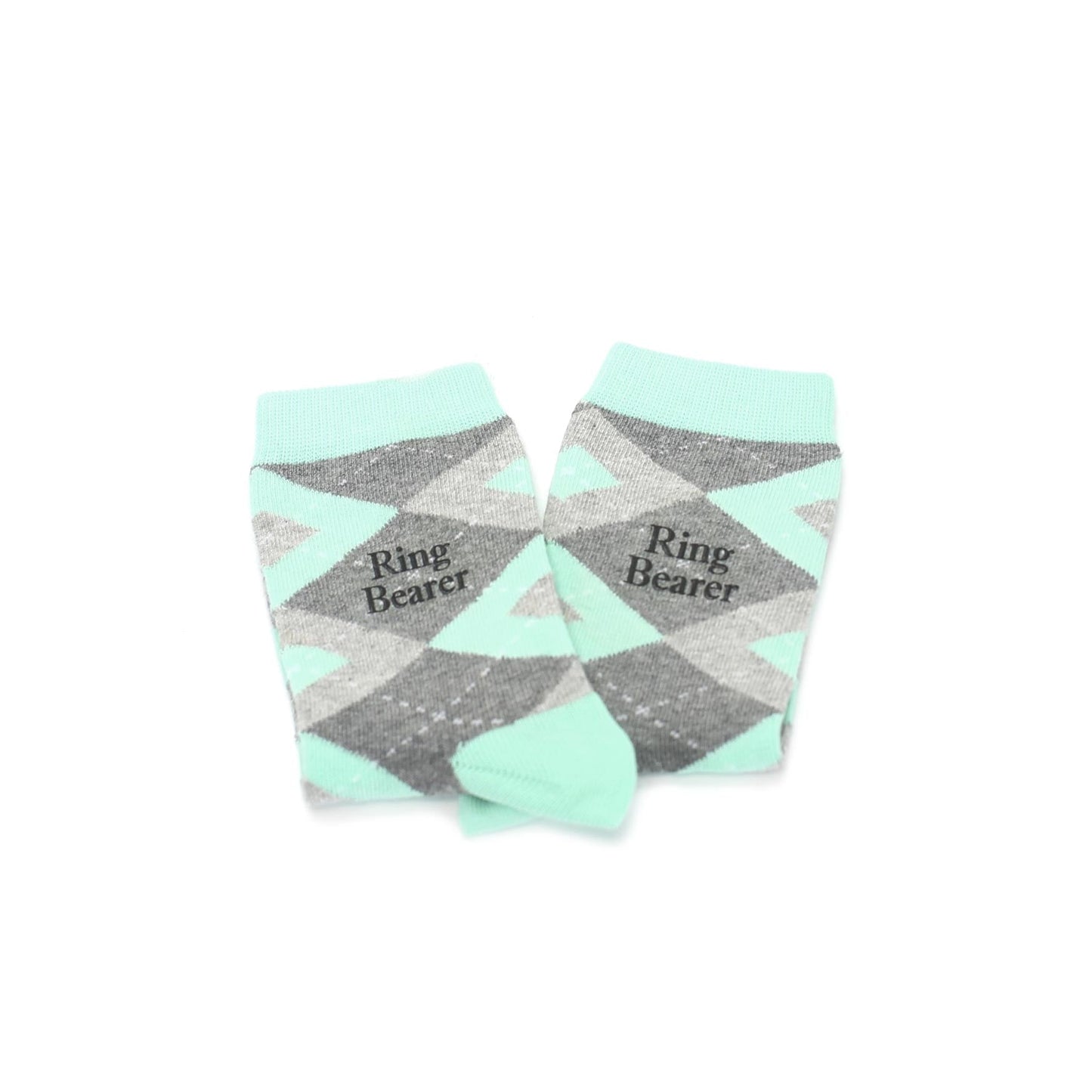 Mint Gray Junior Groomsmen Kid's Dress Socks