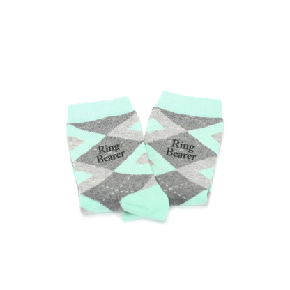 Mint Gray Junior Groomsmen Kid's Dress Socks