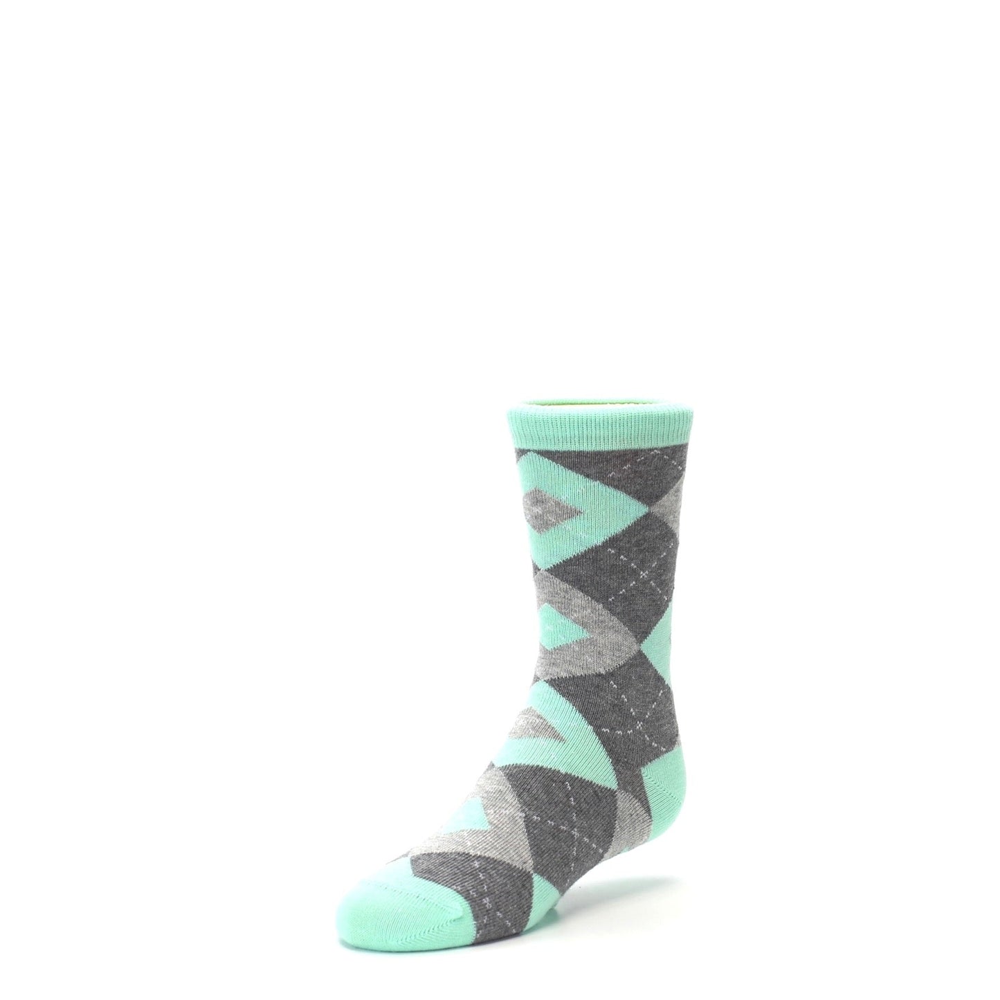 Mint Gray Junior Groomsmen Kid's Dress Socks