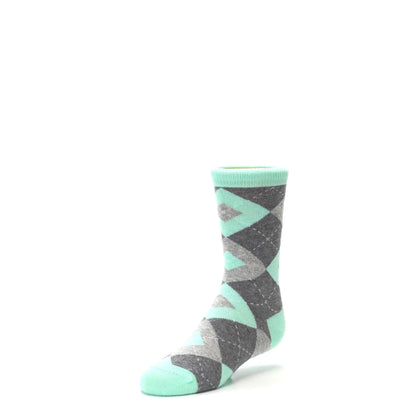 Mint Gray Junior Groomsmen Kid's Dress Socks