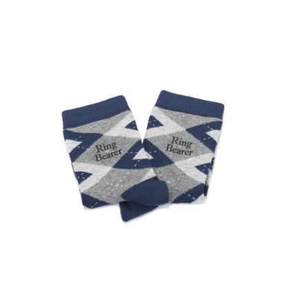 Navy Gray Junior Groomsmen Kid's Dress Socks