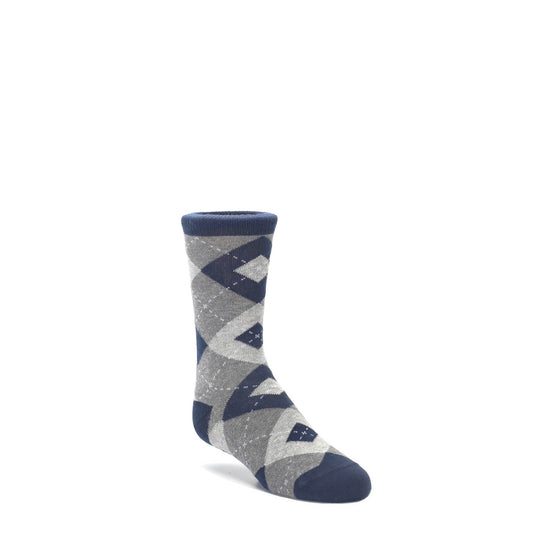 Navy Gray Junior Groomsmen Kid's Dress Socks