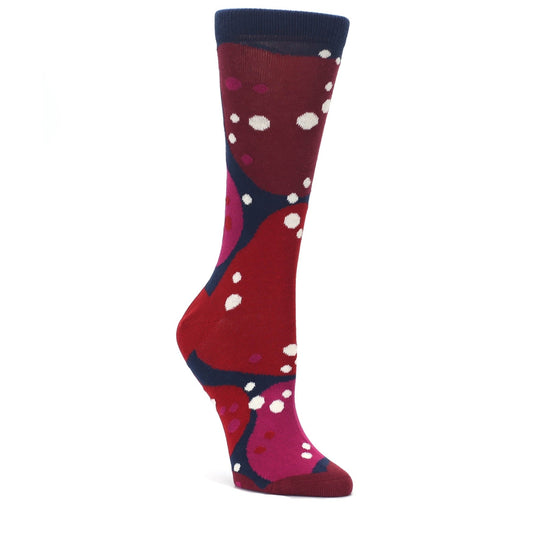 Navy Maroon Red Lava Women's Dress Socks
