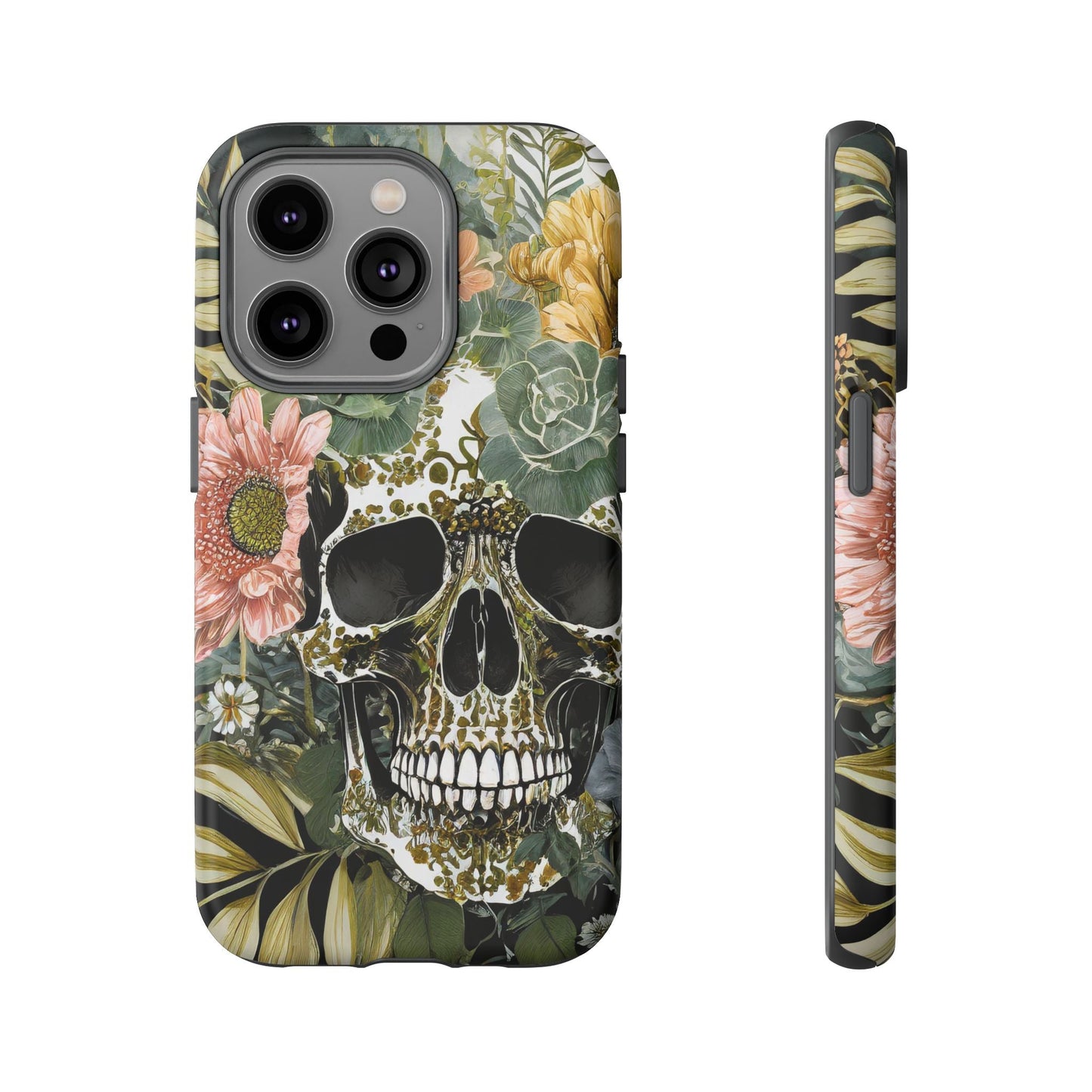 Floral Skull Tough Phone Case
