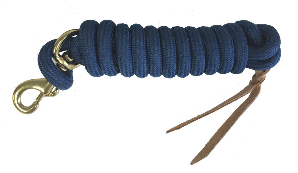 AJ Tack 9 Foot Nylon Lead Rope with Leather Popper