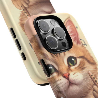 Evil Kitty Giving the Bird Tough Phone Case