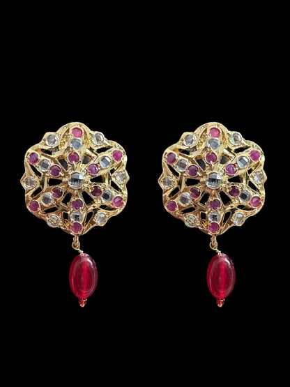 PS487 pendant set with ruby quartz  beads ( READY TO SHIP )