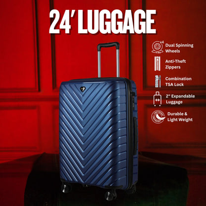 24-inch Blue Hardcase Roller Luggage