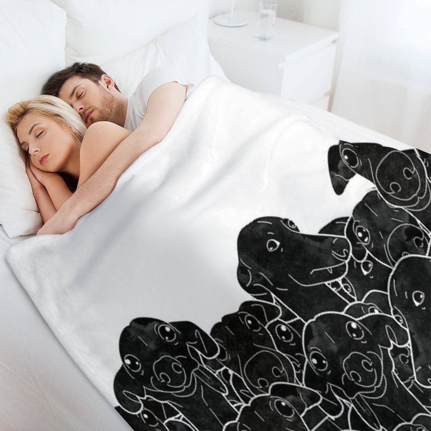 Greyhounds Black And White Pattern Throw Blanket