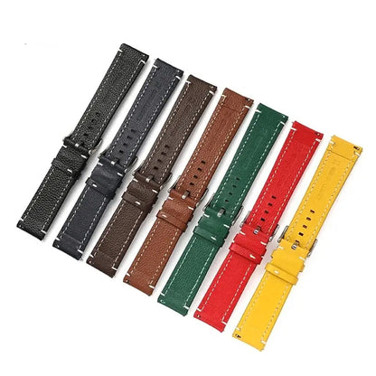 Suunto Race, Vertical & 9 Peak Pebbled Leather Band with Stitching