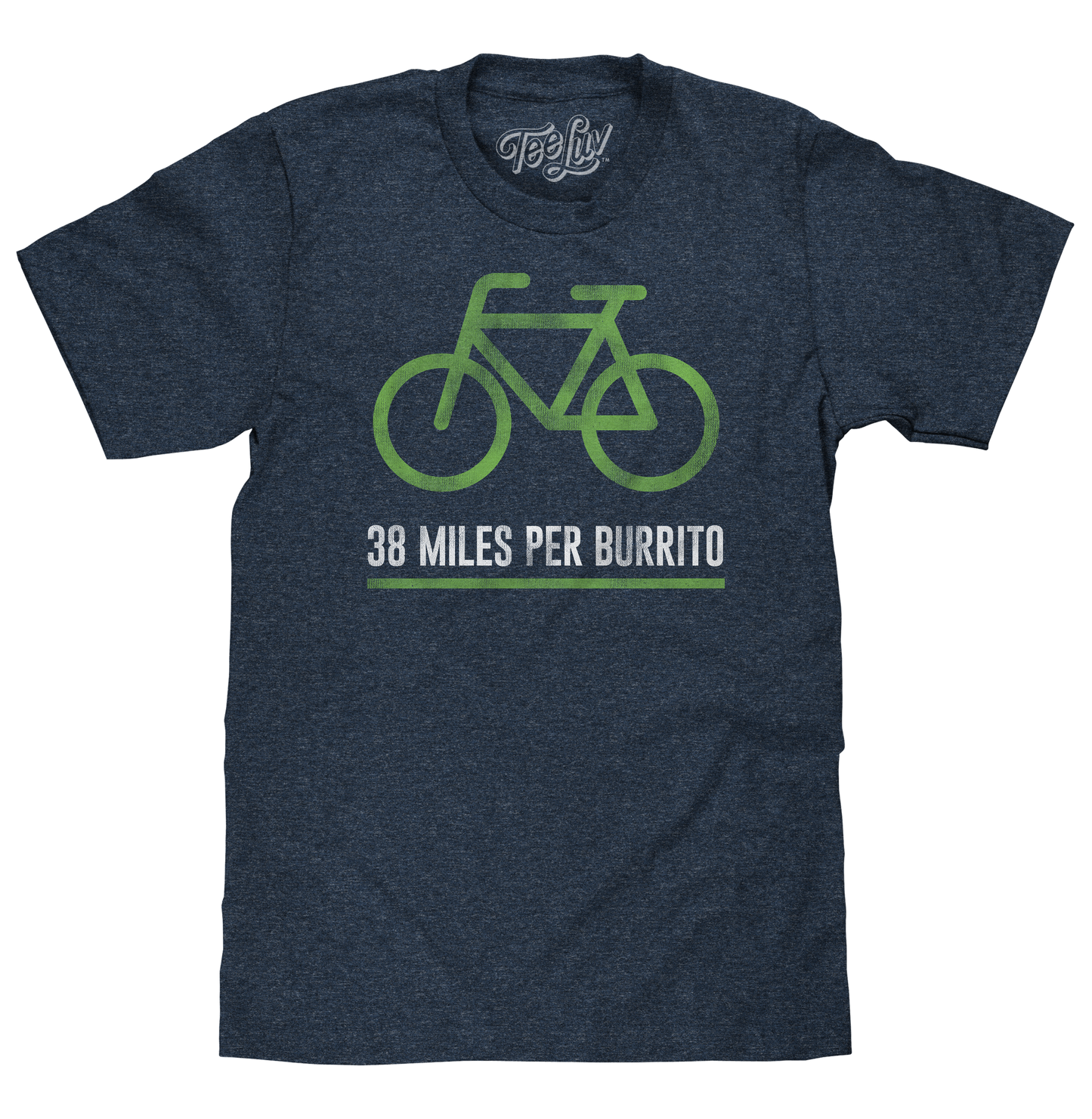 38 Miles Per Burrito Bike T-Shirt - Blue