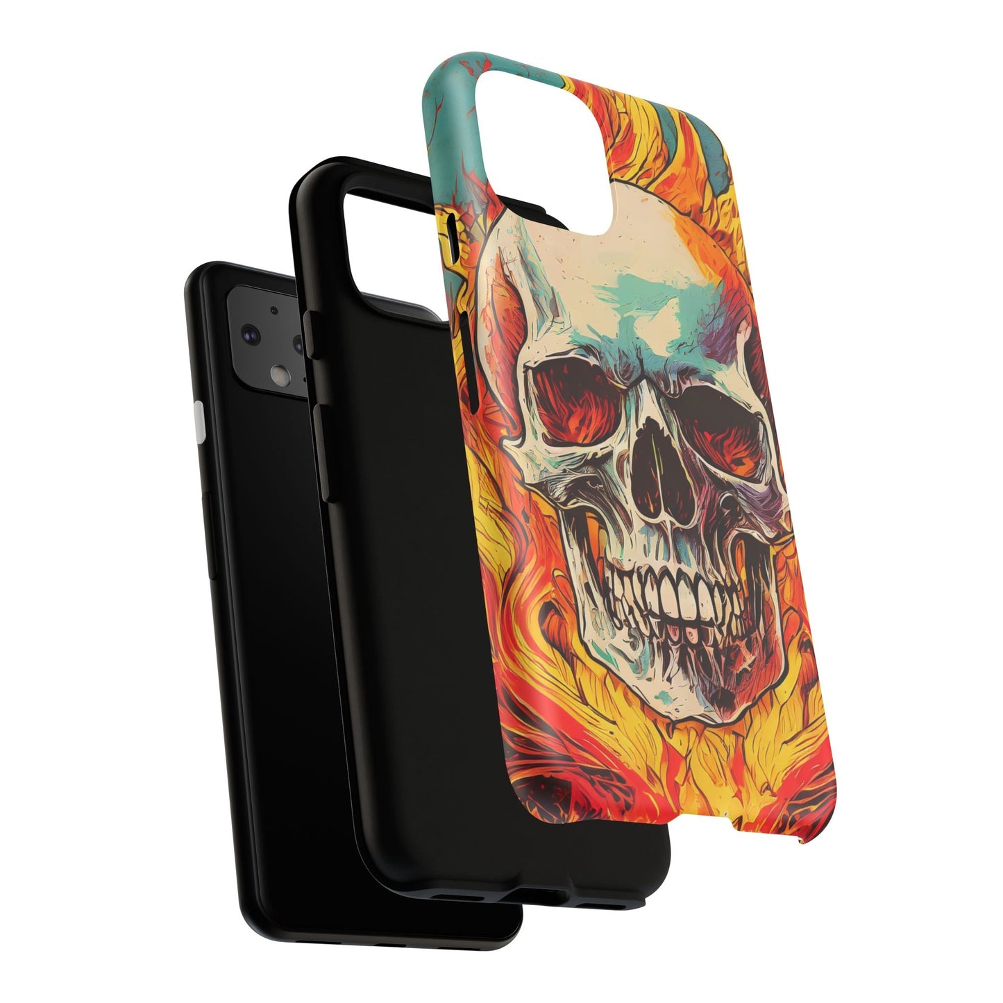 Flaming Skull Tough Phone Case