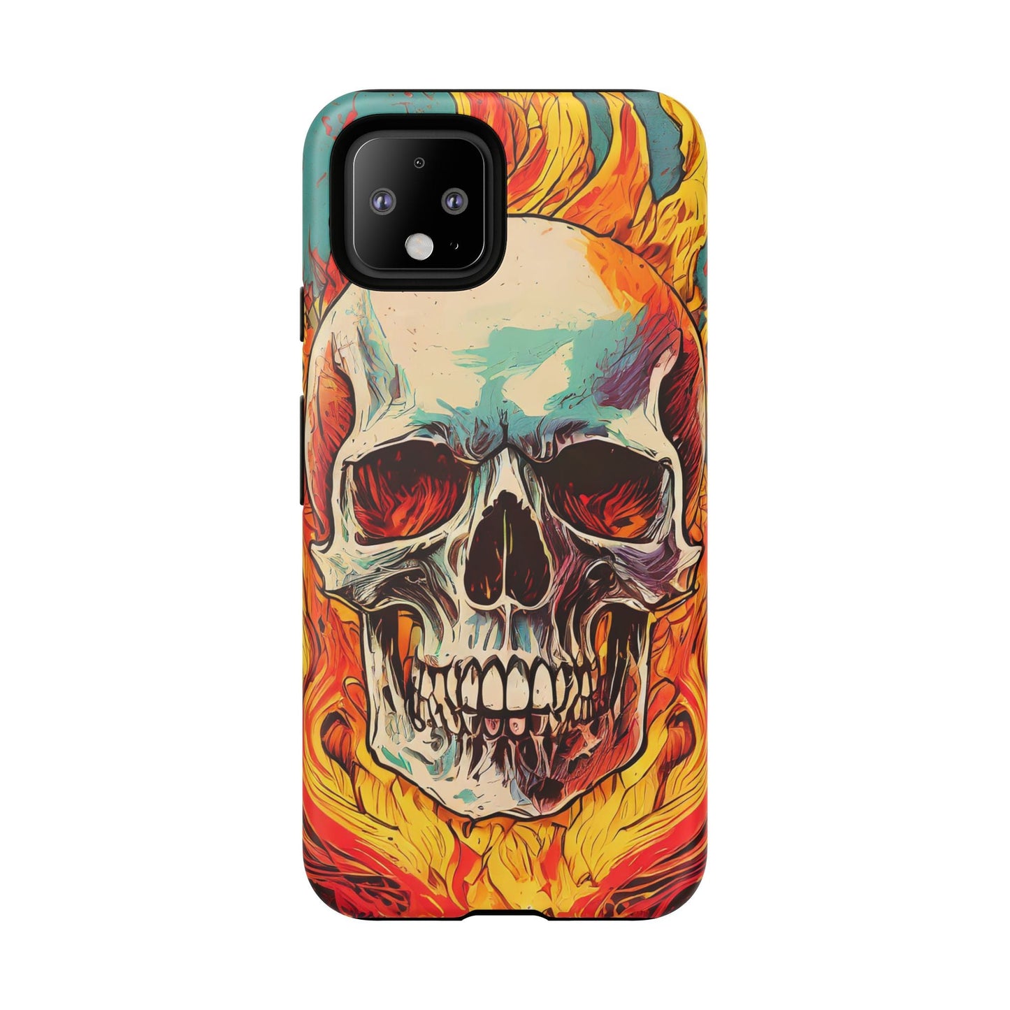Flaming Skull Tough Phone Case