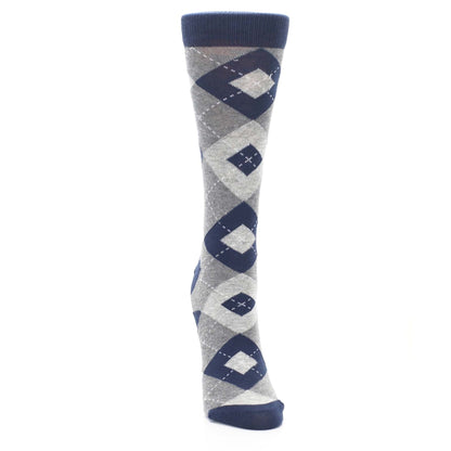 Navy Gray Argyle Women's Dress Socks