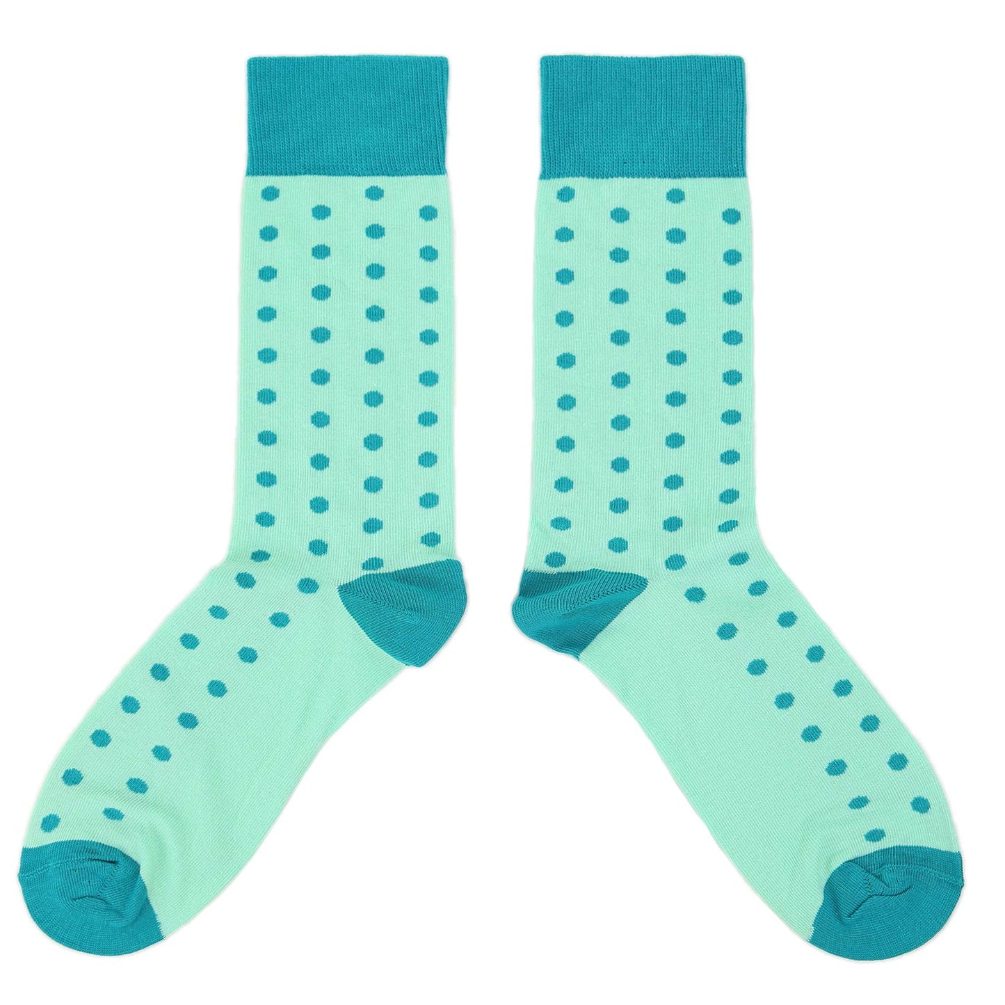Mint Jade Polka Dot Groomsmen Wedding Men’s Dress Socks