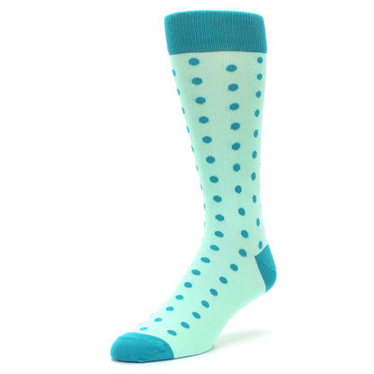 Mint Jade Polka Dot Groomsmen Wedding Men’s Dress Socks