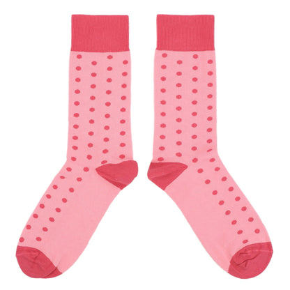 Flamingo Guava Polka Dot Groomsmen Wedding Men’s Dress Socks