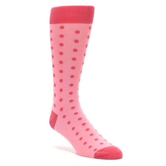 Flamingo Guava Polka Dot Groomsmen Wedding Men’s Dress Socks