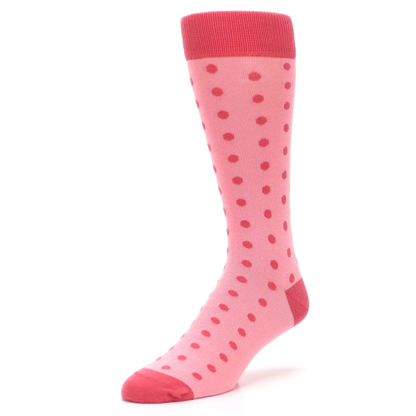 Flamingo Guava Polka Dot Groomsmen Wedding Men’s Dress Socks