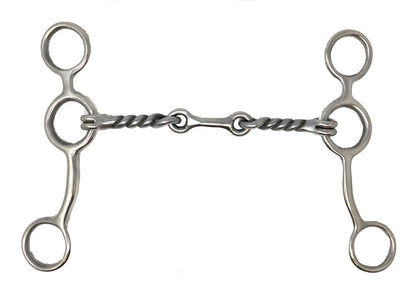 AJ Tack Junior Cow Horse Stainless Steel Dogbone Twisted Gag Bit