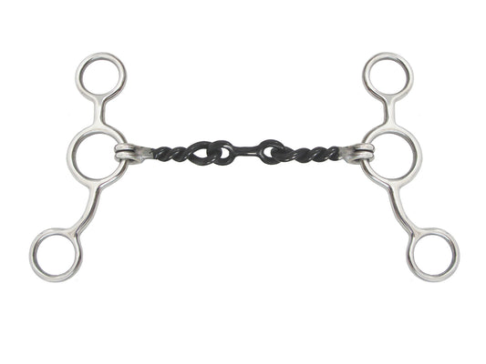 AJ Tack Junior Cow Horse Sweet Iron Dogbone Twisted Gag Bit